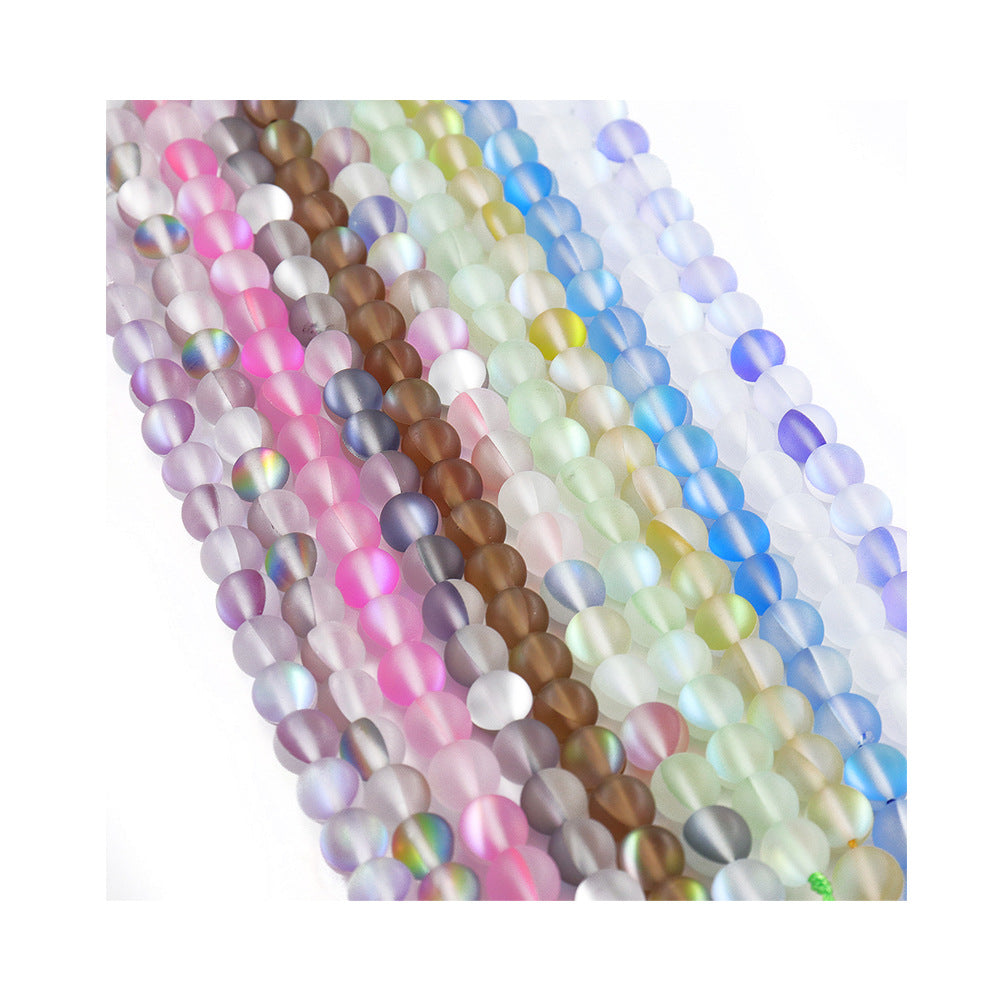 Wholesale Frosted Glitter Crystal Jade Agate Round String Beads